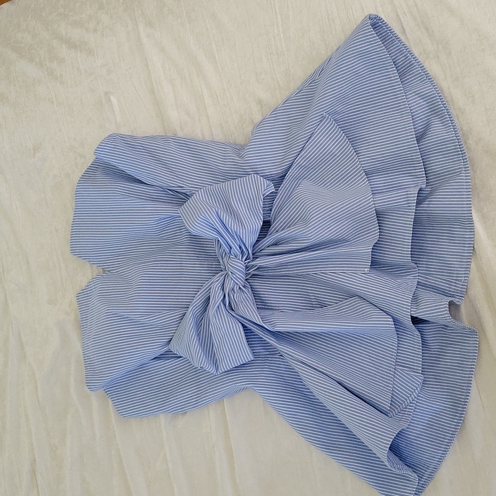 Holter top . size small . Blue and white stripes
